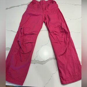 Bershka Pink parachute pants size small